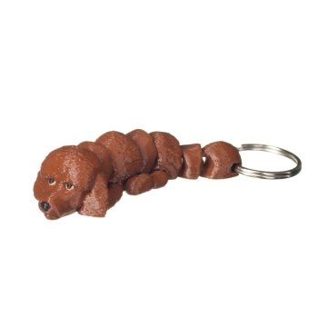 Brelok 3D Pudel brązowy – brelok do kluczy pies, druk 3D